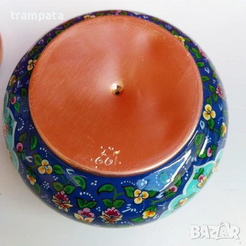 НАЙ ДОБРАТА ОФЕРТА Красива Медна емайлирана захарница ,кутия с цветя , снимка 6 - Декорация за дома - 53143703