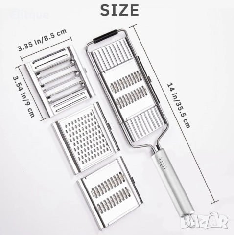 Кухненски инструмент за ренде с дръжка и три приставки , снимка 4 - Други - 52903974