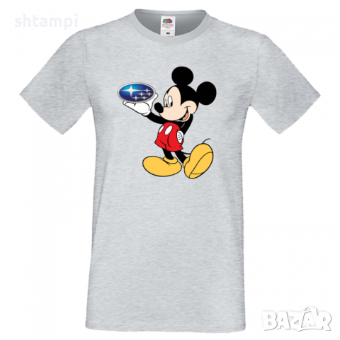 Мъжка тениска Mickey Mouse Subaru Подарък,Изненада,Рожден ден, снимка 6 - Тениски - 36577648