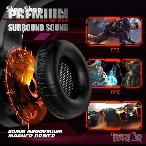 Геймърски слушалки Xbox One Слушалки със стерео съраунд звук, PS4 Геймърски слушалки с микрофон и LE, снимка 3 - Слушалки и портативни колонки - 40252023