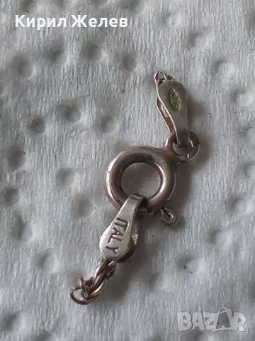 Сребърна карабинка закопчалка 50933, снимка 2 - Колиета, медальони, синджири - 52339347