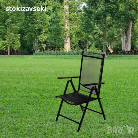 Метален сгъваем стол Muhler,  7 позиционен, снимка 1