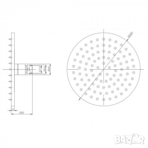Душ пита Crosswater - 200 mm. , снимка 16 - Други стоки за дома - 37433822