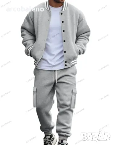 Мъжки свободен комплект от две части, панталон и ежедневно яке от полар, 5цвята , снимка 7 - Спортни дрехи, екипи - 49500961