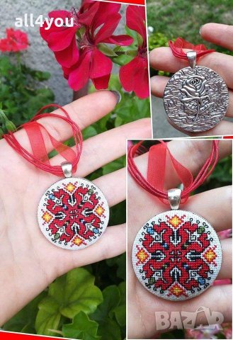 Ръчно бродирани гривни и колиета , снимка 5 - Колиета, медальони, синджири - 28522383