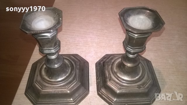 свещници сив/син цвят 2бр-внос франция-13х12х12см, снимка 8 - Колекции - 26693120