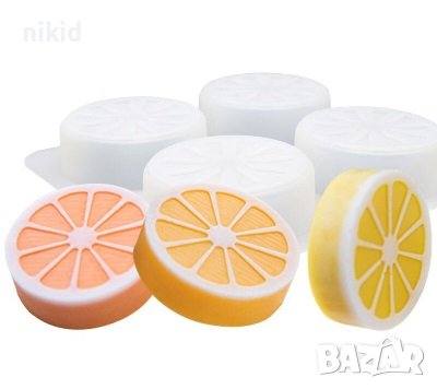 4 бр резен лимон портокал дълбок силиконов молд форма калъп фондан шоколад гипс смола сапун свещ , снимка 2 - Форми - 37957083