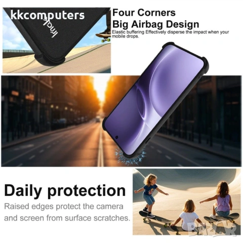 IMAK Калъф за vivo X300 Pro 5G- TPU, AirBag шоков амортисьор, Отвор за ремък, Вкл. Протектор, Матов , снимка 3 - Калъфи, кейсове - 53007877