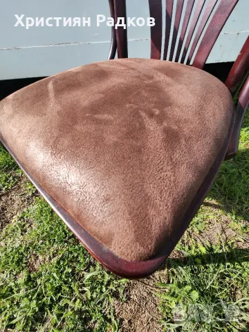 Виенски стол кафява алкантара, снимка 3 - Столове - 49935884