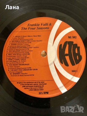Две плочи в един албум FRANKIE VALLI &THE FOUR SEASONS , снимка 5 - Грамофонни плочи - 43100888