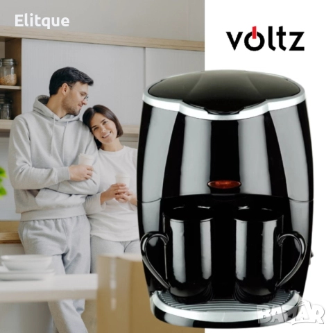 Кафеварка Rosberg Voltz 450W с две чаши, Черна, 2 ГОДИНИ ГАРАНЦИЯ, снимка 4 - Други - 52831654