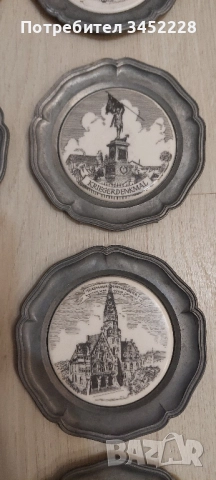 чинийки калаени с порцелан винтидж за ценители 16 броя , снимка 5 - Антикварни и старинни предмети - 52496852