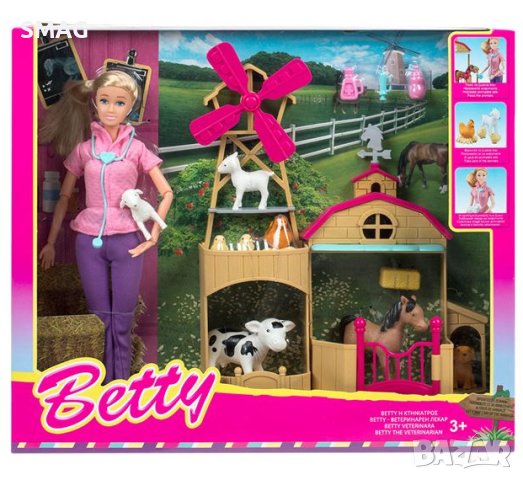 Детска играчка Кукла ветеринар с селскостопански животни, снимка 2 - Кукли - 43293940