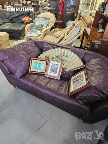 кожен диван, снимка 2 - Дивани и мека мебел - 53188411