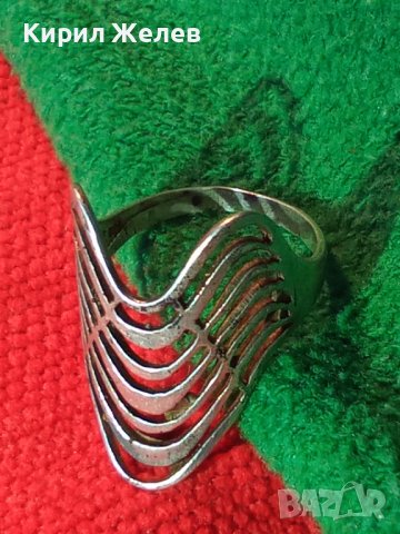 СТАР СРЕБЪРЕН АРТ ПРЪСТЕН СРЕБРО 925 АЖУРНА РЪЧНА МАЙСТОРСКА АРТ НУВО ИЗРАБОТКА АНГЛИЯ 26266, снимка 2 - Пръстени - 34630789