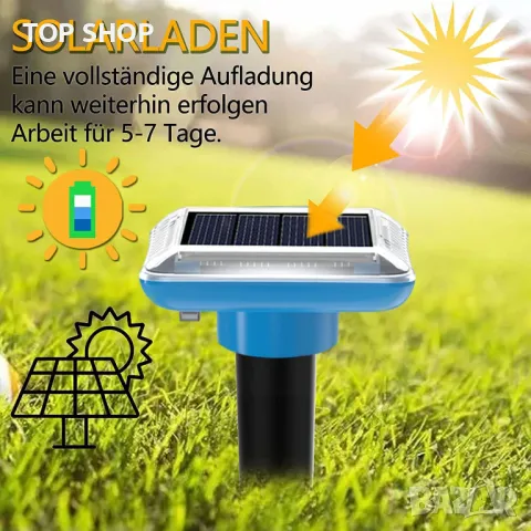 Соларен репелент за къртици, ултразвуков, водоустойчив, 4 бр., снимка 5 - Басейни и аксесоари - 49487912