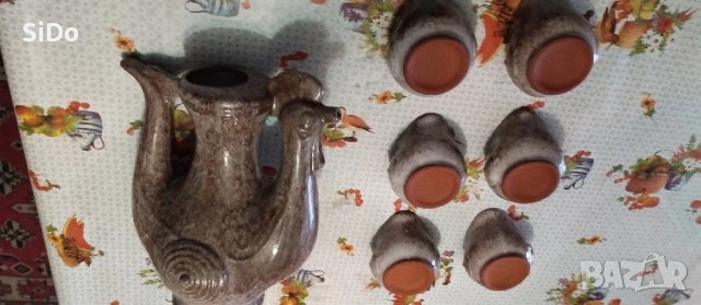 Керамичен комплект Кана с 6 чаши за вино,саке и др. питиета , снимка 5 - Чаши - 50872105