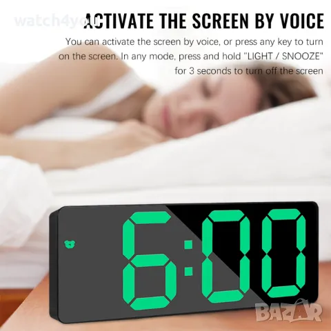 НОВ ПОСТОЯННО СВЕТЕЩ LED ЧАСОВНИK С ГОЛЕМИ ЦИФРИ НА ТОК ИЛИ БАТЕРИИ,ТЕРМОМЕТЪР.СВЕТЕЩИ ЧАСОВНИЦИ ТОП, снимка 5 - Друга електроника - 48736781