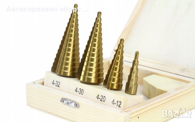 HSS КОМПЛЕКТ ЗА СТЪПКА 4-32мм 4бр Комплектът се състои от 4 свредла: , снимка 1