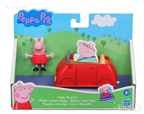 Оригинална фигурка Peppa Pig с малка червена кола / Hasbro, снимка 2 - Фигурки - 43180160