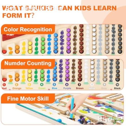 Нов Монтесори Дървен Лабиринт - Идеален Подарък за Деца 3+, снимка 5 - Образователни игри - 43760939