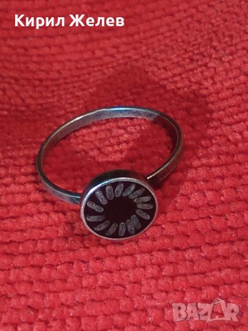 СТАР СРЕБЪРЕН МАЙСТОРСКИ с НИЕЛО ЕФЕКТ ЕМАЙЛИРАН ПРЪСТЕН СРЕБРО 925 БИЖУ МАЙСТОРСКА ИЗРАБОТКА 25356, снимка 3 - Пръстени - 35884172