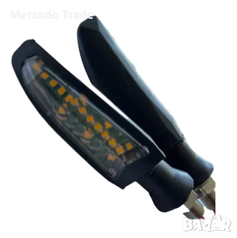 Мигачи за мотор Mercado Trade, С бягащ мигач, LED, 12V, снимка 2 - Аксесоари и консумативи - 49907352