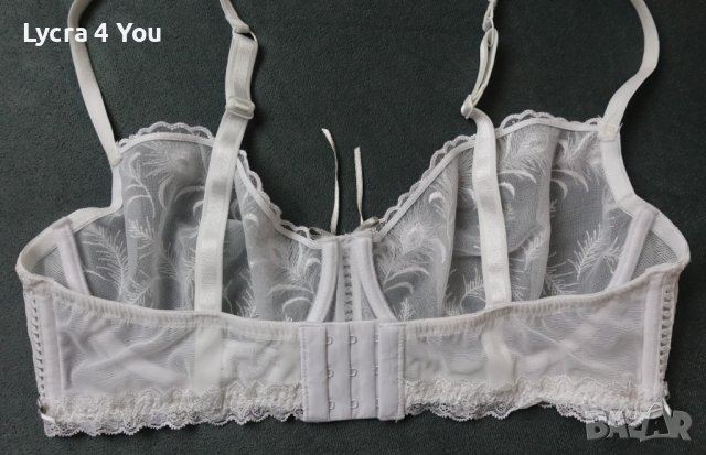 C&A Lingerie 80D луксозен бял сутиен с меки чашки с бродерии върху тюл, снимка 5 - Бельо - 43159550