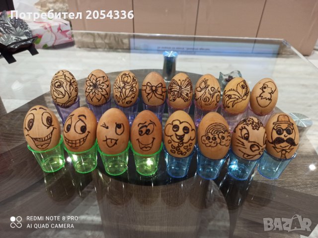Дървени яйца - ръчно пирографирани, снимка 2 - Дърводелски услуги - 32255813
