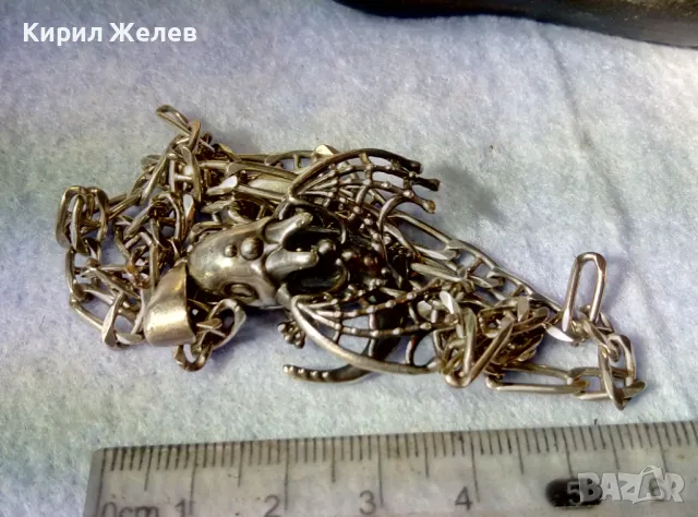 ФИГУРАЛЕН СРЕБЪРЕН ПЕНДАНТ ЛАКИРАНО СРЕБРО ВИСОКА ПРОБА със СРЕБЪРЕН ЛАНЕЦ СРЕБРО 925 ITALY 49837, снимка 4 - Колиета, медальони, синджири - 49275095