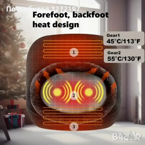 Масажор за крака Shiatsu,Машина с успокояваща топлина 2в1,топлина и дълбоко месене, снимка 5 - Масажори - 48406824