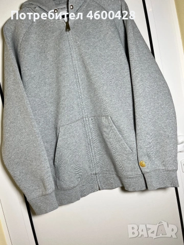 Мъжки суичър с цип и качулка Carhartt Chase Hooded (оригинал размер XL, снимка 5 - Суичъри - 53344071