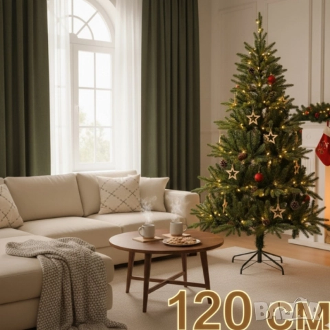 Красива коледна елха с естествено излъчване, снимка 6 - Декорация за дома - 52309471