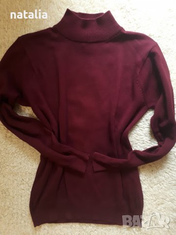 Дамска блуза с поло яка в цвят бордо