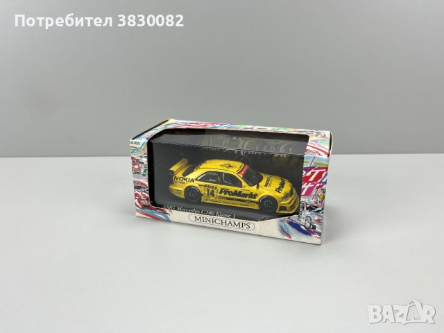 Mercedes Benz AMG C180 Klasse 1 метална количка макет 1:43 Minichamps DTM 1994