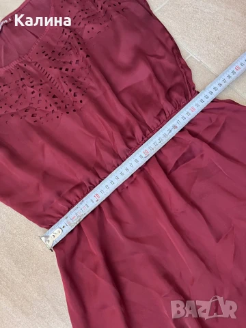 ЧИСТО НОВА Вишнева / тъмно червена рокля, снимка 4 - Рокли - 50592962