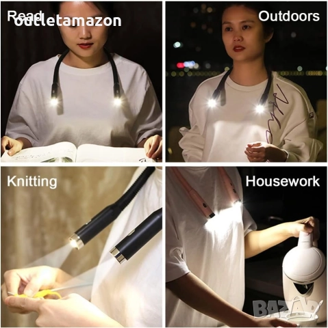 LED лампа за четене за врата, презареждаща се LED лампа за четене в леглото, снимка 7 - Лед осветление - 52856874