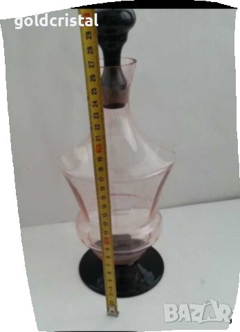 Ретро стъклени чаши с гарафа  цветно стъкло , снимка 9 - Антикварни и старинни предмети - 37552182