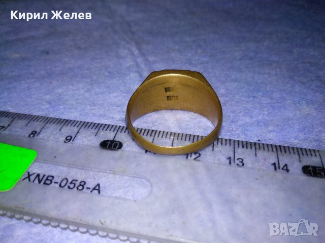 СТАР РУМЪНСКИ РЕТРО ПРЪСТЕН с ПЕЧАТИ 14К и 585 МЕСИНГОВА СПЛАВ РЪЧНА ИЗРАБОТКА За КОЛЕКЦИЯ 21945, снимка 12 - Антикварни и старинни предмети - 40684992
