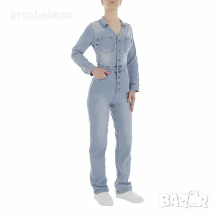 Дамски дълъг дънков гащеризон , снимка 5 - Гащеризони - 47287315