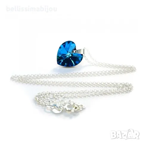 Сребърно Колие със Сърце Сваровски/Swarovski