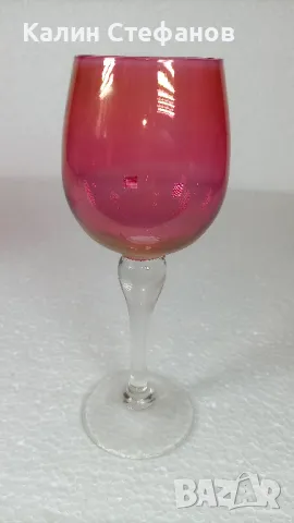 Изключително красиви чаши за вино, ракия, калиево стъкло – 7 бр, снимка 5 - Антикварни и старинни предмети - 50216270