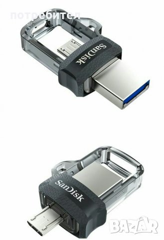 Мини флашка за телефон и компютър SanDisk флаш  памет, USB флашка 2 в 1, снимка 3 - USB Flash памети - 27776278