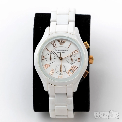 Оригинален дамски часовник Emporio Armani AR1417 Ceramica Chronograph -50%, снимка 3 - Дамски - 52240461