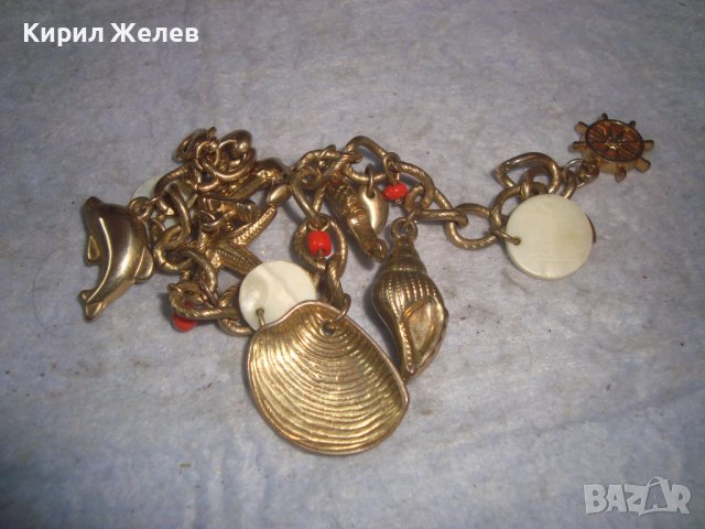 ФЕШЪН АРТ ПОЗЛАТЕНА ГРИВНА с МНОГО ФИГУРАЛНИ ВИСУЛКИ СЕДЕФ и ЧЕРВЕН КОРАЛ 27921, снимка 3 - Гривни - 37128426