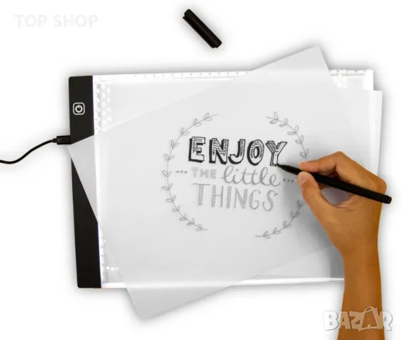 A4 лайтбокс -Професионалната дъска с ЛЕД осветление за прекопиране на графики , илюстрации и рисунки, снимка 4 - Ученически пособия, канцеларски материали - 48788435