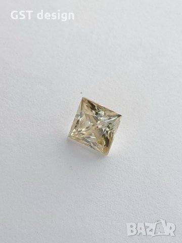 Уникален Топ Голям Фенси Шампанско Принцеса Мойсанит Диамант Moissanite Diamond 3+карата, снимка 10 - Други - 34904618