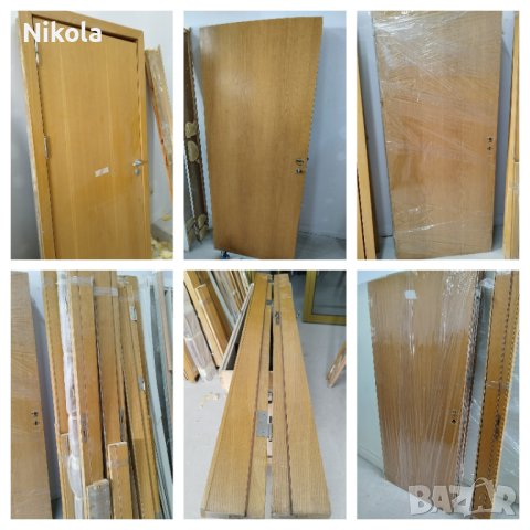 Врати от масив и естествен дъбов форнир без фалцови има каса и первази, снимка 1