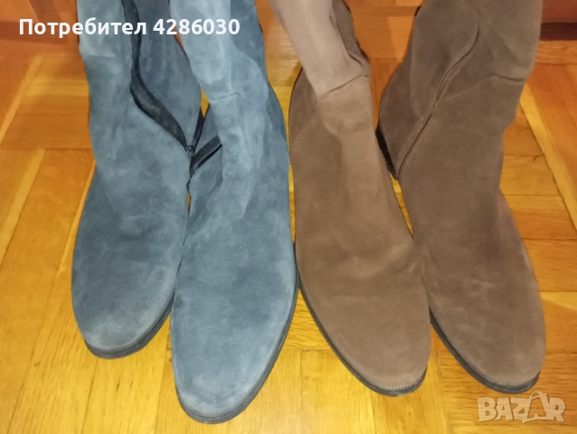 Два чифта естествен велур чизми 40 номер, снимка 6 - Дамски ботуши - 52266576