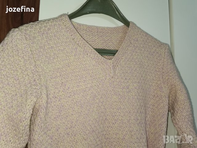 Плетена зимна рокля в бяло и лилаво, снимка 5 - Рокли - 43312797